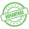 ADVANTAGE text on green grungy round rubber stamp