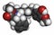 Advantame E969 sugar substitute molecule. Atoms are represented as spheres with conventional color coding: hydrogen white,.