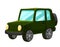 Advanture car green jeep off road style cartoon drawing illustration art