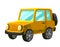 Advanture car yellow jeep off road style cartoon drawing illustration art