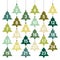 Advent Calendar Hanging Christmas Trees Lines Green Beige