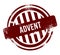Advent - red round grunge button, stamp