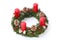 Advent wreath with red candles, natural decoration