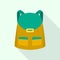 Adventure backpack icon, flat style