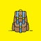 Adventure backpack line icon