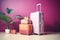 Adventure boarding traveler suitcase business backpack bag vacation departure gate pink trip baggage arrival