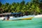 Adventure boat for scuba diving near the beach on Soana island