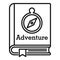 Adventure book icon, outline style