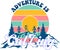 Adventure Is Calling Retro Blue Svg Vector