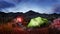 Adventure camping tent night