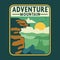 Adventure, Emblem Patch Logo Poster Label Vector Illustration Retro Vintage Badge Sticker Design