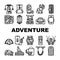 Adventure Equipment Collection Icons Set Vector flat