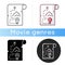 Adventure film icon. Linear black and RGB color styles. Popular movie genre, filmmaking category. Exciting story with