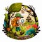 Adventure Geocaching treasure hunt in nature. Cartoon vector illustration. isolated background, label, sticker