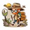 Adventure Geocaching treasure hunt in nature. Cartoon vector illustration. isolated background, label, sticker