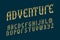 Adventure golden alphabet. Stylized vintage letters font. Isolated english alphabet