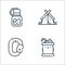 adventure line icons. linear set. quality vector line set such as canned food, carabiner, tent