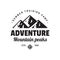 Adventure mountain peaks - concept logo badge for t-shirt clothing. Retro vintage style. Fashion graphic design. Explore