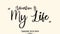 Adventure Is My Life Cursive Calligraphy Text on Light Yellow Background