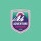 Adventure outdoor - concept badge design. Mountain climbing & hiking - creative logo emblem. Vector illustration.