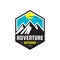 Adventure outdoor - vector logo template illustration. Mountains expedition creative badge sign. Graphic design element