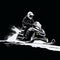 Adventure Pulp: Snowmobile Rider In High-contrast Shading