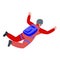 Adventure skydiving icon, isometric style