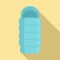 Adventure sleeping bag icon, flat style