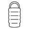 Adventure sleeping bag icon, outline style