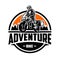 Adventure sport enduro motorcycle emblem logo vector art isolated