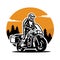 Adventure sport motorcycle illustration vector art isolated