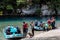 Adventure team doing rafting of the Voidomatis River in Zagori