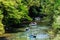 Adventure team doing rafting of the Voidomatis River in Zagori