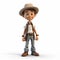 Adventure-themed 3d Cartoon Boy With Hat And Jeans