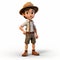 Adventure-themed 3d Cartoon Illustration Of Boy With Hat