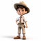 Adventure-themed 3d Render Cartoon Of Jonathan With Hat