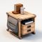 Adventure Themed Nightstand Table With Drawers - 3d Furniture Model