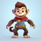 Adventure-themed Photorealistic Monkey Cartoon Character
