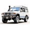 Adventure Themed White And Blue Vehicle On White Background