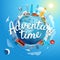 Adventure time vector illustration. Travel concept