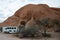 Adventure travel in Africa. White truck with a beautiful landscape in Damaraland, Namibia