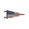 Adventure USA pennant. Pennant explore flags design. Vintage united states flag design. USA flag pennant with