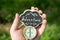 Adventure waiting for you concept - small sign with Adventure inscription and compass in a hand
