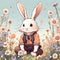 Adventurer Bunny - Exploring a Field of Flowers