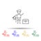 Adventurer, crate, overturn multi color style icon. Simple thin line, outline vector of Adventure icons for ui and ux, website or