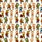 Adventurer people seamless pattern