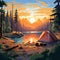 Adventurer's Oasis: A Cozy Campsite Nestled in the Wilderness