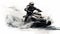 Adventurer On Snowmobile: A Streamlined Design In Florian Nicolle\\\'s Precisionist Style