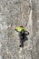 Adventurers climbing on large rocks in a national park