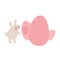 Adventures of Easter bunnies, who are looking for and hiding holiday eggs. Easter design elements in minimalistic vector style.